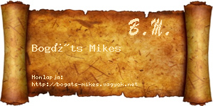 Bogáts Mikes névjegykártya
